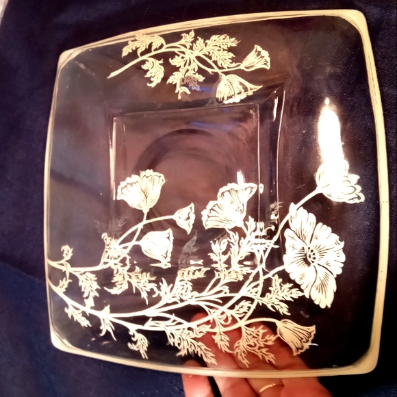 Silver City Clear Glass Silver Overlay "Flanders Poppies" Duo - Picture 10 of 11